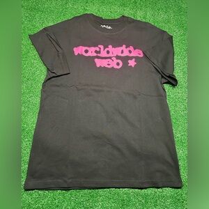 Black Short Sleeve Tee with Pink Graphic